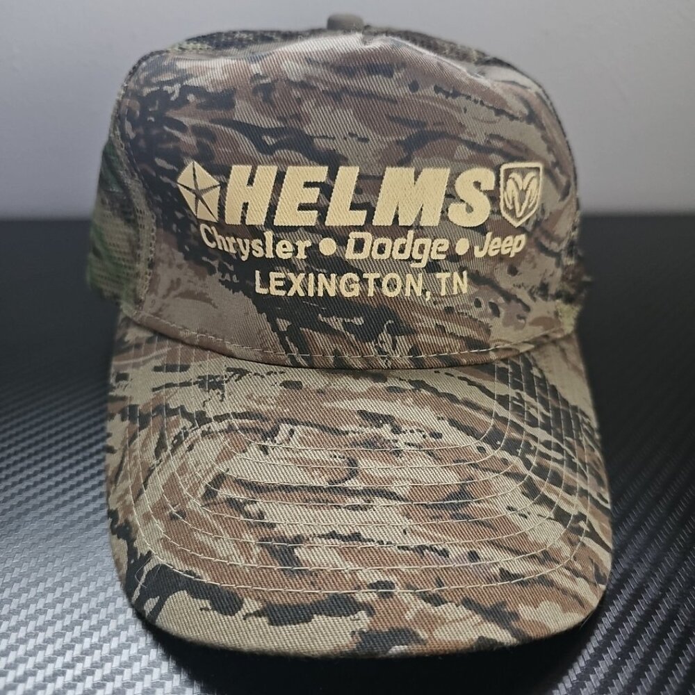 VTG HELMS Chrysler Dodge Jeep Lexington Texas Camoflauge Trucker Adjustable Hat